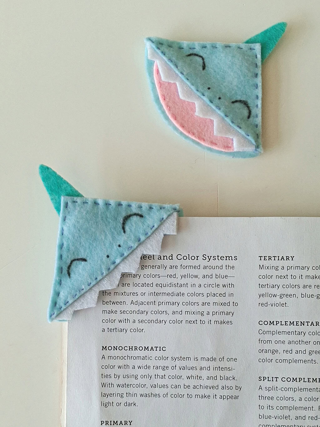 Felt Shark Corner Bookmark