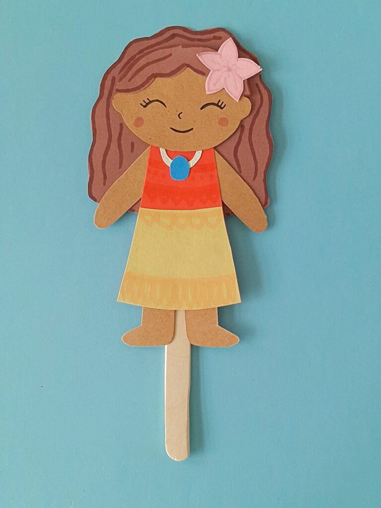 Moana Popsicle Stick Puppet Craft