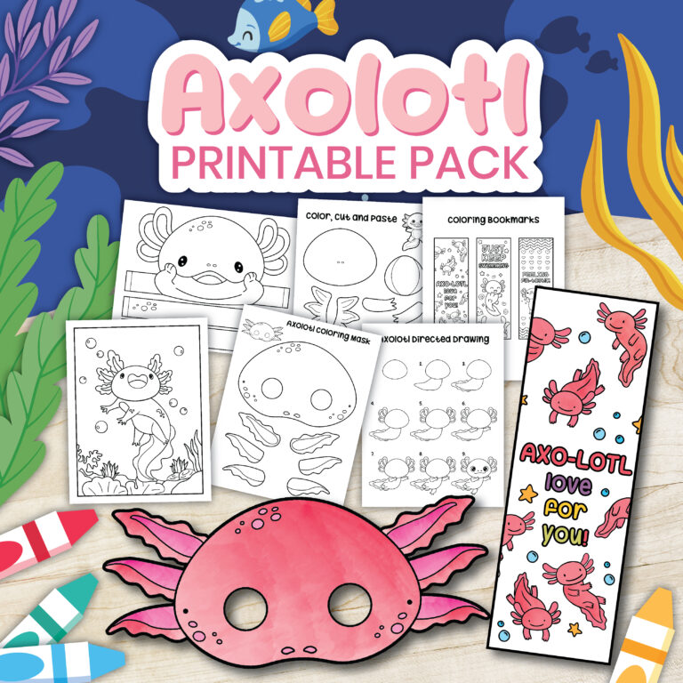 Free Printable Axolotl Activity Pack