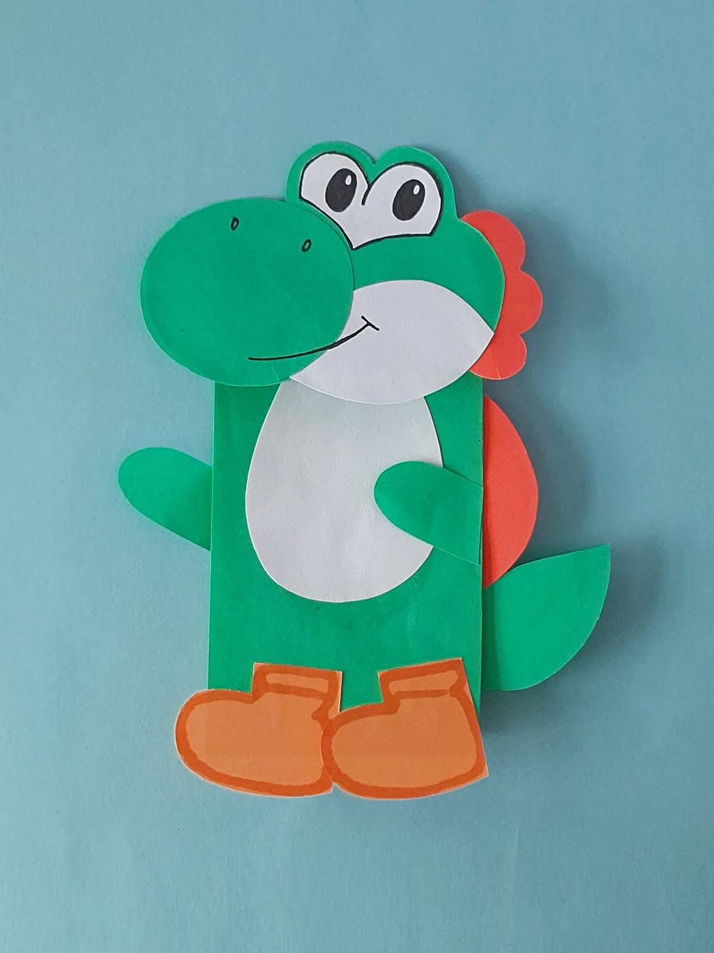 Paper Bag Yoshi Puppet