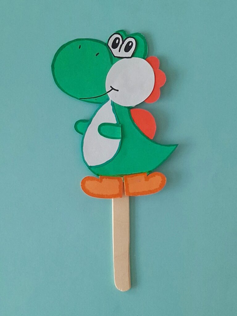Popsicle Stick Yoshi Puppet