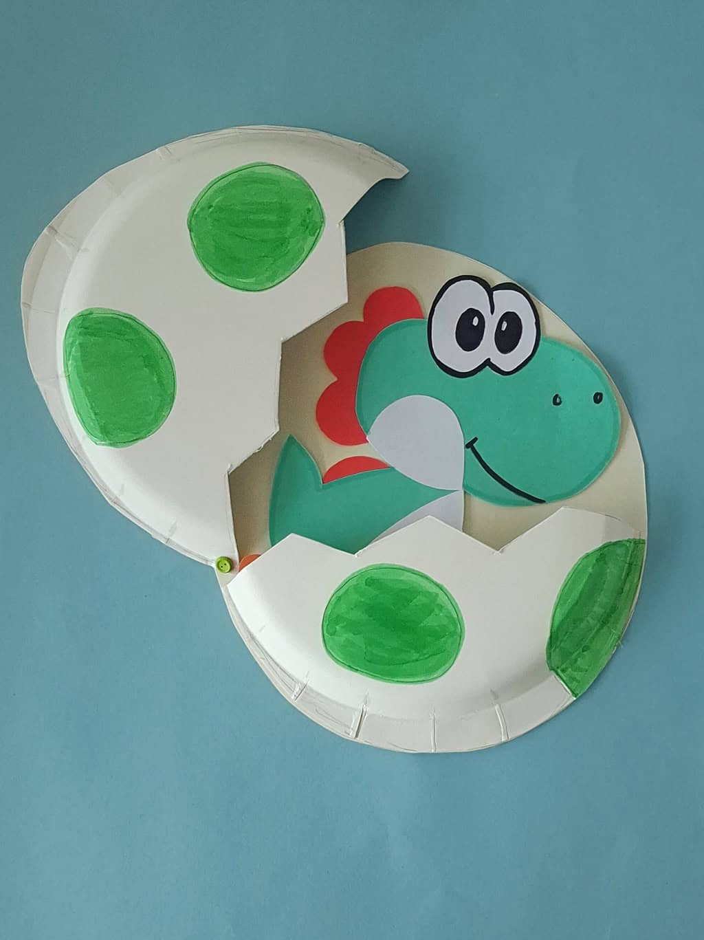 Yoshi Craft for Kids (Yoshi in Paper Plate Egg)